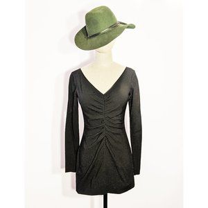 Tahari black rouched mini dress 2